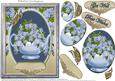 Beautiful Teapot and Iris Flowers with Pyramid Elements