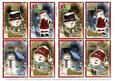 8 Minni Christmas Toppers-snowmen & Santa