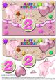 Scalloped Elephant Fun Happy Birthday for 2yrs (#3)