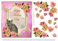 Mothers Day- Edwardian Roses and Sweet Grey Puss