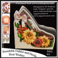 Beautiful Dahlia and Heels - Best Wishes