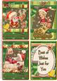 4 Christmas Toppers-santa, Helper and Reindeer