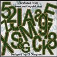 Green and Gold Alphas & Numerals