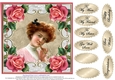 Lovely Vintage Lady with roses #2 For lots of occasions.