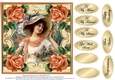 Lovely Vintage Lady with roses #5 For lots of occasions.