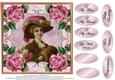 Lovely Vintage Lady with roses #6 For lots of occasions.