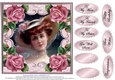 Lovely Vintage Lady with roses #7 For lots of occasions.