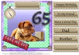 Cute doggy for 65th Male birthday