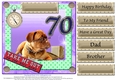 Cute doggy for 70th Male birthday