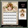 Mini Kit- A4 Vintage Lady Calendar for 2025 with decoupage #3