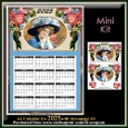 Mini Kit- A4 Vintage Lady Calendar for 2025 with decoupage #4