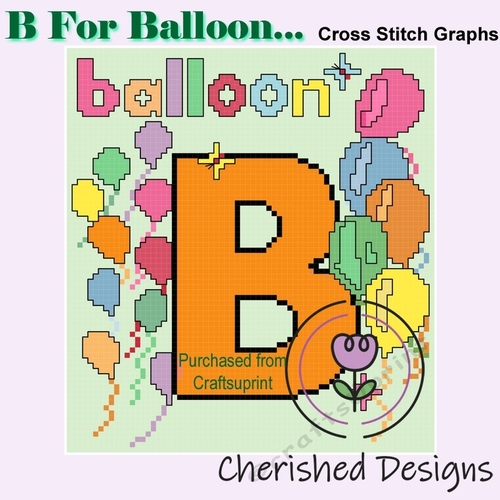 B For Balloon Cross Stitch
