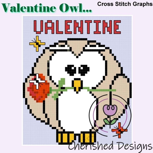 Valentine Owl Cross Stitch Chart