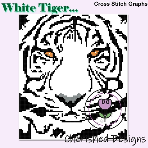 White Tiger Cross Stitch Charts
