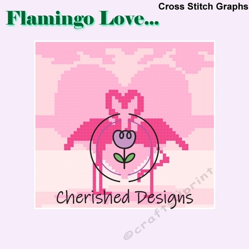 FLAMINGO LOVE Cross Stitch Chart