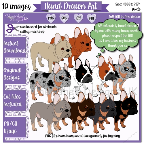 French Bulldogs Clipart for Designers