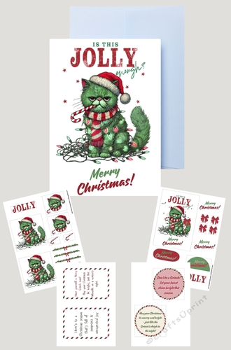Whiskerville Cat Christmas Card