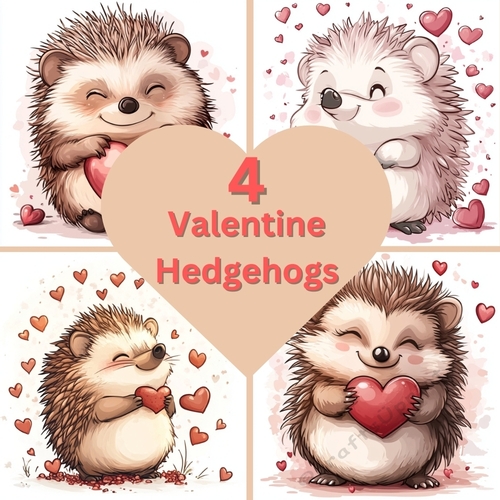 Valentine Cute Hedgehogs