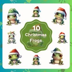 Christmas Frogs Clipart 