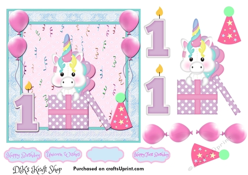 Cute Little Unicorn First Birthday 1