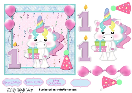 Cute Little Unicorn First Birthday 2