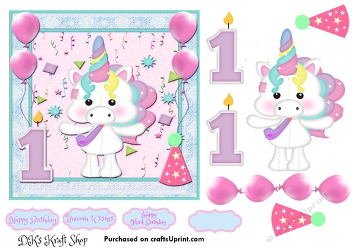 Cute Little Unicorn First Birthday 3