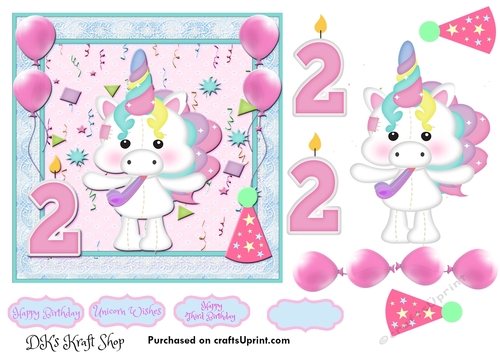 Cute Little Unicorn Second Birthday 3