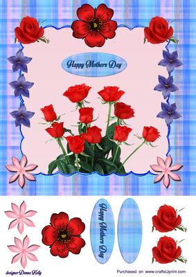 Plaid and Floral Mothers Day Card