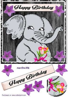 Elephant Birthday Card Front
