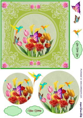Green Floral All Occasion Card