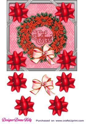 Red Wreath Christmas Card Front
