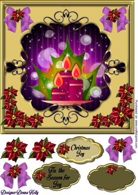 Elegant Christmas Purple Card Front