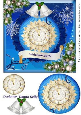 Stunning Blue and Silver New Years Card
