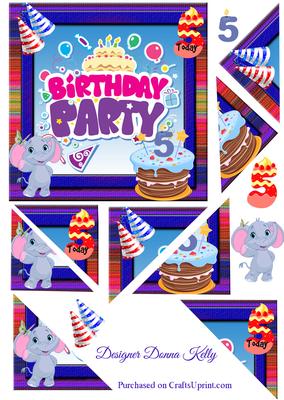 Cute Characters Age Birthday Card Front 5