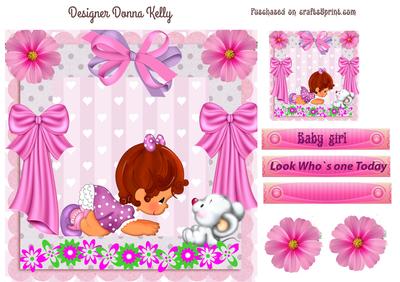 Very Pink Baby Girl Card