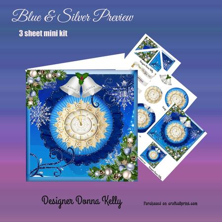 Blue and Silver New Years Card