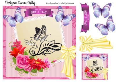 Pretty Pink Birthday Card Front