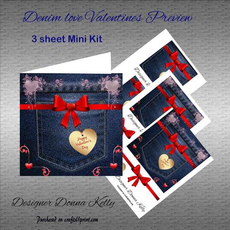 Denim Love Pyramid Card Front