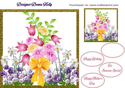 Spring Garden Flowers Card Front