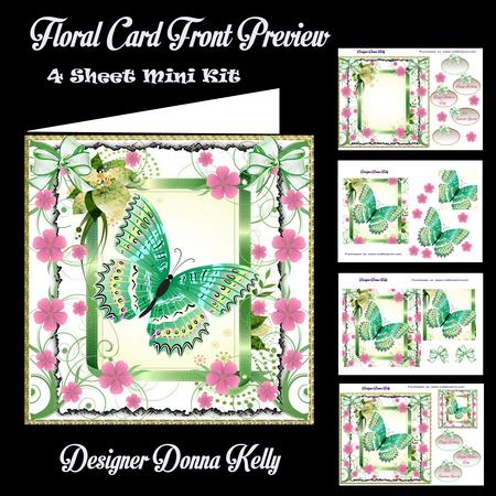 Pretty Green Butterfly Birthday/all Occasion Card