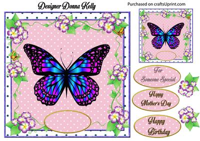 Polka Dot & Butterfly Birthday Card