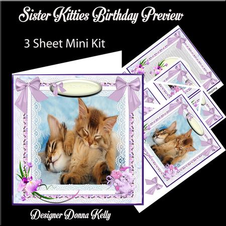 Sister Kitties Birthday Mini Kit