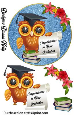 Little Owl Graduation Topper
