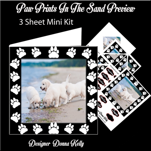 Paws in the Sand  Multi-use corner Stacker Card