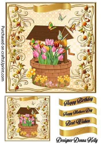 Garden Tulips Birthday/ Mothers Day Card