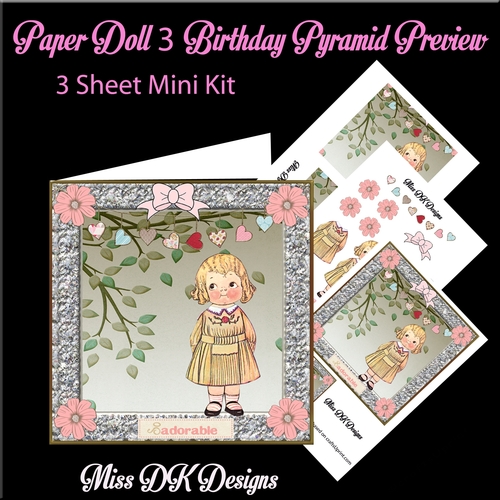 Paper Doll 3 Pyramid Card Front