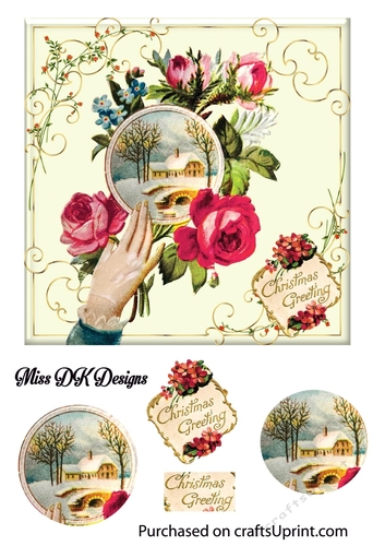 Vintage Christmas card front