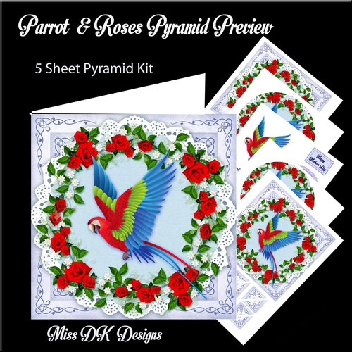 Colorfull Parrot Pyramid card front
