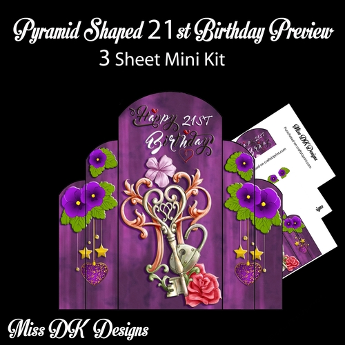Shaped Pyramid 21st Birthday Card