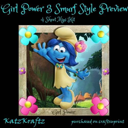 Girl Power Smurf Style 3 Mini Kit